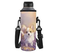 Yspwyqan Corgi, borsa portabottiglie con tracolla morbida, in poliestere, morbida e confortevole, per bottiglie in acciaio inox, vetro, plastica