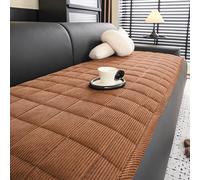YSPZDQ Copri Seduta Divano 3/2/1/4 Posti, Copridivano per Cani, Topper Divano in Velluto a Coste Spesso Morbido Antiscivolo, per Divani Componibili(Dark brown,70 x 210 cm)