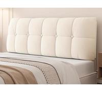 YSPZDQ Copri Testata Letto Matrimoniale Infoltisce ed Elastico, Tutto Incluso Decorazione Copri Testiera Letto Flanella Antipolvere per Letti Singoli, Matrimoniali o King Size(White,180 x 60cm)