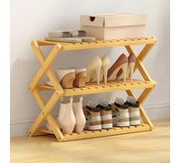 YSPZDQ Scarpiera Pieghevole, Robusta e Portatile Rastrelliera Scarpe Senza Installazione, Bambù Scarpiera per Corridoi, Camere da Letto, Disimpegno, Soggiorno, Balcone(50 x 25 x 46cm)