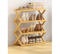 YSPZDQ Scarpiera Pieghevole, Robusta e Portatile Rastrelliera Scarpe Senza Installazione, Bambù Scarpiera per Corridoi, Camere da Letto, Disimpegno, Soggiorno, Balcone(50 x 25 x 68cm)