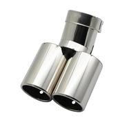 YSQHSODS Gola della Coda dell'auto Marmitta Doppia Uscita 63mm Terminali Scarico Punta Tubo Scarico Curva Universale Piatta Acciaio Inossidabile Multi Misura Terminale Scarico Auto(Silver 57MM)