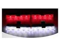 YSQIFBABD Faro Posteriore Grill Car LED Light Strobe Rosso Blu Emergenza Controllo Remoto Wireless Segnale Flash Lampada Avvertimento Faro Vigili Fuoco Luci Posteriori Kit(White and Red)