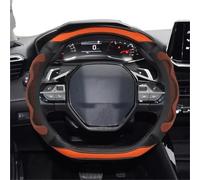 YSQOFD Copri Volante per Peugeot 2008 I II 2013-2022 Coprivolante Auto in Pelle PU Gel Silice 3D Antiscivolo Massaggio Accessori Interni Auto Copertura Volante Auto(B-Orange)