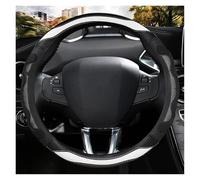 YSQOFDNFD Coprivolante Auto per Peugeot 208 2012~2018 per Peugeot 308 2014~2021 per 2008 2013~2018 Coprivolante in Pelle Microfibra per Auto Accessori per Auto Copri Volante(Nero)