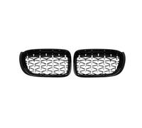 YSQOFDNFD Griglia Front Grille Griglia paraurti Anteriore Auto a Diamante, Griglie da Corsa, Griglie a Doppio Rene per BMW X3 X4 F25 F26 2014-2017, Argento Front Mesh(Black Silver)