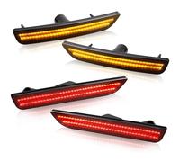 YSQOJF Indicatore di direzione 4 Pezzi Di Luci Di Posizione Laterali Anteriori E Posteriori A LED Per Auto Indicatori Di Direzione Fumé Per Ford Per Mustang 2010-2014