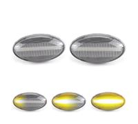 YSQOJF Indicatori direzione dinamici Per Mini Per Cooper Per R50 Lente Trasparente Fumé Luci Posizione Laterali A LED Indicatori Direzione Luci Dinamiche Color Ambra(Clear Dynamic Amber)