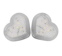 YSQOJF Indicatori Specchio Lateral 2 Luci Di Segnalazione Laterali A LED A Forma Di Cuore, Luce Rossa Fissa O Luce Bianca Fissa, 12V-24V, Adatte Per Auto, Camion E Rimorchi.(BIANCO)