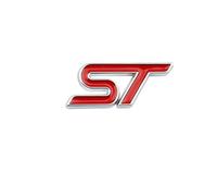YSRWTBBA Emblema del Volante dell'auto con Logo ST in Metallo 3D Compatibile con 2 3 K2 MK3 MK7 Fiesta Kuga/Explorer Edge ST Accessori Adesivi Facile da installare, Basta sbucciare e attaccare(Red S