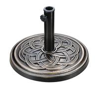 YSSOA 24.2lbs Heavy Duty Outdoor Umbrella Base 17.72" Round Market Umbrellas Stand for Patio, Garden, Lawn, Bronze