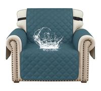 YSTELLAA 100% Impermeabile Copripoltrona 1 Posti Con Braccioli, Copridivano Antigraffio Gatto Cane, Copridivani Trapuntato Con Tasche, Salvadivano Antiscivolo Antimacchia, Verde Scuro