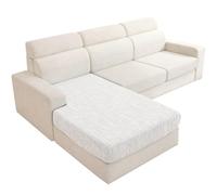 YSTELLAA Copricuscini Elasticizzati, Chaiselongue, Bianco Sporco | Copricuscini Separati per Divano, Universali, Decorativi e Protettivi per Soggiorno