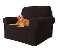 YSTELLAA Copridivano 1 Posto Con Braccioli, Elasticizzato Copripoltrona Universale, Antigraffio Copridivani Universale, Fodera per Divano Antiscivolo Lavabili, Antimacchia, Caffè Scuro