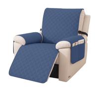 YSTELLAA Copripoltrona Relax Reclinabile Grande 1 Posto, Blu Berlino | Copri Poltrona Con Braccioli Antigraffio Antimacchia, Copri Poltrona Elettrica Antiscivolo Universale, Facile Lavare