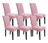 YSTELLAA Coprisedie Con Schienale 6 Pezzi, Copri Sedia Da Cucina, Coprisedia Elasticizzati, Copri Sedie Soggiorno, Universali Coprisedie Antigraffio Gatto, Fodera Sedia Da Pranzo, Rosa