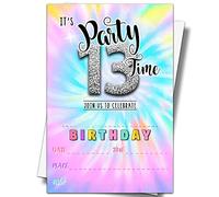 YSTEP Tie Dye 13° compleanno inviti per feste, 20 biglietti di invito con buste, 10,2 x 15,2 cm It's Party Time, inviti di compleanno - B29