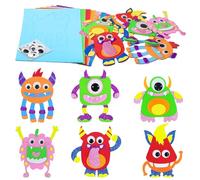 YSTJKD 12 Pezzi Lavoretti con Mostri per Bambini, Kit Lavoretti Creativi per Bambini Kit in Fieltro Set Divertente Diy Educativo Craft Set Feltro Fai da Te Fai per Ragazzi, Ragazze, Halloween