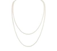 YSTJKD Collana Lunga Perle Finte, Collana Perle Bianche Lunga 120 Cm, Fashion Long Pearl, élégance Rétro, Parfaitement Assortie Aux Pulls Et Cardigans, Bijoux Minimalistes Pour Femmes