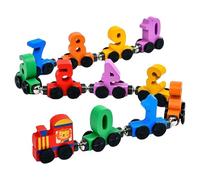 YSTJKD Set di giocattoli per treno in legno, giocattolo per ferrovia in legno, giocattolo Montessori a partire da 1 2 3 anni, treno digitale, treno in legno magnetico con numeri 0-10 regali per 1 2 3