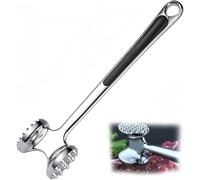YSTrillion Batticarne a martello, batticarne resistente, in acciaio inox, batticarne a due lati, per intenerire bistecche, manzo, pollame, barbecue