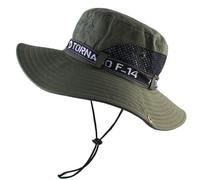 YSTrillion Fischerhut Sonnenhut Unisex Herren Damen Safari Hut,Outdoor Safari Hut Faltbar Wanderhut für Camping Reisen Wandern 55-60cm(Armeegrün)