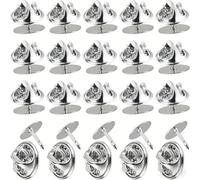 YSTrillion Frizione per Pin Farfalla,50 Pairs Chiusure a Farfalla con Vuoto,Butterfly Clutch Tie Tacks per Artigianato e Gioielli Making (Argento)