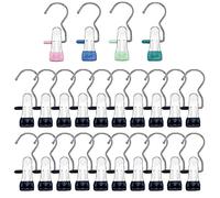 YSTrillion Grucce Ganci a Clip,24 Pezzi Grucce in Metallo Ganci per Lavanderia Portatili,360° Appendini con Pinze per Pantaloni,Scarpe,Asciugamano, Calzini