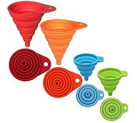 YSTrillion Imbuto 4 Pezzi Imbuti Pieghevoli Silicone,Pieghevole Imbuto Cucina,Imbuti da Cucina per Il Riempimento di Liquidi,Polvere