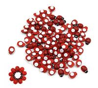 YSTrillion Mini Coccinelle Adesive 100 Pezzi Adesivo Coccinella di Legno per Scrapbooking,Decorazione Giardino DIY 9 * 12MM