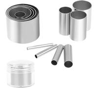 YSTrillion Set di 12 formine circolari in acciaio inox, per scolpire argilla polimerica, mini formine per biscotti, utensili per argilla e ceramica, con custodia, colore argento
