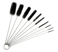 YSTrillion Spazzolino per Bottiglie,10 Pezzi Spazzola Scovolino Bottiglie,Nylon Tube Spazzola Bottiglia,Multiuso Spazzole per Pulire per Tastiera,Cannuccia,Lavandino,Bottigliette(Nero)