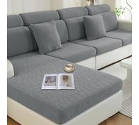 Ystyle Copricuscini Divano Elasticizzato, Copridivano Cuscini Separati, Copriseduta Divano Natalizio, Copri Cuscini Divano Antigraffio, Coprisedile Per Divano (1 Posto*3, Grigio Chiaro)
