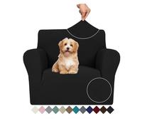 Ystyle Copridivano 1 Posti Con Braccioli, Copripoltrona Elasticizzato, Copri Divano Antigraffio Gatto Cani, Fodera Divano Antiscivolo Antimacchia, Universale Sofa Cover Moderno, Nero