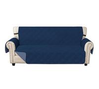 Ystyle Copridivano 3 Posti con Braccioli, Blu Berlino + Grigio Blu | Reversibile Copri Divano Antigraffio Per Gatto Gatto, Copertura Divano Trapuntato Doppio Lato Bicolore, Universale Sofa Cover