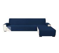 Ystyle Copridivano 4 Posti con Penisola (285cm, Blu Berlino + Grigio Blu) | Reversibile Copri Divano Antigraffio A Sinistra Destra, Copertura Divano Trapuntato Doppio Lato, Copridivano L Bicolore