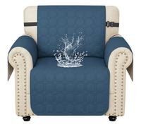 Ystyle Copripoltrona 1 Posto Con Braccioli Universale, Blu Berlino | Copri Divano Antigraffio Gatto Con Tasche Laterali, Sofa Cover Antiscivolo Lavabile per Animali, Copridivani Mobili Protector