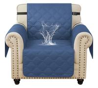Ystyle Copripoltrona 1 Posto Con Braccioli Universale, Blu Berlino | Copridivani Trapuntato Con Tasche, Copridivano Antigraffio Gatto Cani, Copri Divano Salvadivano Antimacchia Antiscivolo