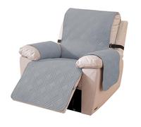 Ystyle Copripoltrona Relax Reclinabile, Reversibile Copri Poltrona Con Braccioli Universale, Copertura Poltrona Elettrica Antigraffio Antimacchia (1 Posto, Grigio Chiaro + Beige)
