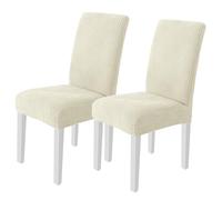 Ystyle Coprisedie Con Schienale 2 Pezzi, Copri Sedie Da Cucina, Coprisedia Elasticizzato, Copri Sedia Universali Sala Da Pranzo, Moderno Coprisedia Lavabile Estraibile, Beige