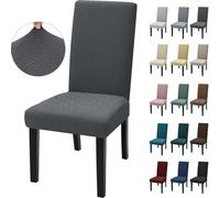Ystyle Coprisedie Con Schienale 4 Pezzi, Coprisedia Elasticizzati, Copri Sedie Soggiorno, Copri Sedia Antigraffio Gatto, Moderno Coprisedia, Fodere Sedie Universali, Grigio