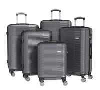 Ystyle Ensemble de valises rigides 5 pièces, Serrure à Combinaison, Manico Telescopico e 4 Roulettes Silencieuses 360°, Trolley Resistenti da Viaggio, S-M-L-XL-XXL, Grigio Argento