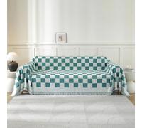 Ystyle Telo Copridivano 2 Posti Universale, 180x280 CM, Verde Lago | Gran Foulard per Divano Quattro Stagioni, Telo Arredo Motivo Geometrico, Copritutto per Divano Antimacchia Lavabili