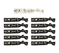 YSUVIN 11PCS Sposa Bracciali Addio al Nubilato Set, 1 Bianco Bride e 10 Nero Team Bride Bracciali, JGA Sposa Gadget per Addio al Nubilato, Matrimonio, Doccia Nuziale, Donne Decorazione