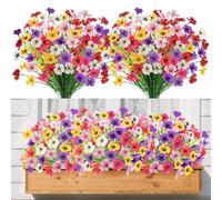 YSUVIN 12 Pizze Fiori Finti, Piante Fiori Finti Artificiali da Esterno Interno Realistici Mazzo di Fiori Resistente ai Raggi UV Fake Plants Decorazioni Balcone Giardino Cimitero Matrimoni