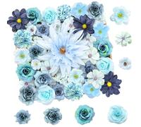 YSUVIN 50 fiori artificiali per fai da te, 11 tipi di fiori artificiali per fai da te, decorazioni per torte, fiori, decorazioni fai da te, matrimoni, feste, casa