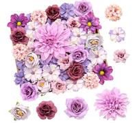 YSUVIN 50 fiori artificiali per fai da te, 9 tipi di fiori artificiali per fai da te, decorazioni per torte, fiori, decorazioni fai da te, matrimoni, feste, casa