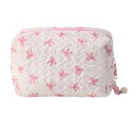 YSUY Piccola borsa per il trucco per borsa, graziosa borsa per il trucco, mini astuccio trapuntato per cosmetici, organizer rosa, piccola borsa da viaggio per il trucco, rosa, alla moda