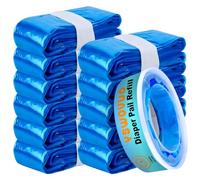 YSWOVUO 12 Pezzi Ricarica Mangiapannolini, Sacchetti Mangiapannolini Compatibile con Tommee Tippee Twist & Click, Simplee Sangenic, Foppapedretti, Litter Locker (11 Buste & 1 Cestello di Ricarica)
