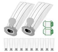 YSWOVUO 12 Pezzi Sacchetti con 2 Filtro Motore compatibile con Vorwerk Folletto VK7 FP7, Sacchetto Filtri di Ricambio, Filtro Sacchi Accessori compatibile con Aspirapolvere Vorwerk Folletto VK7